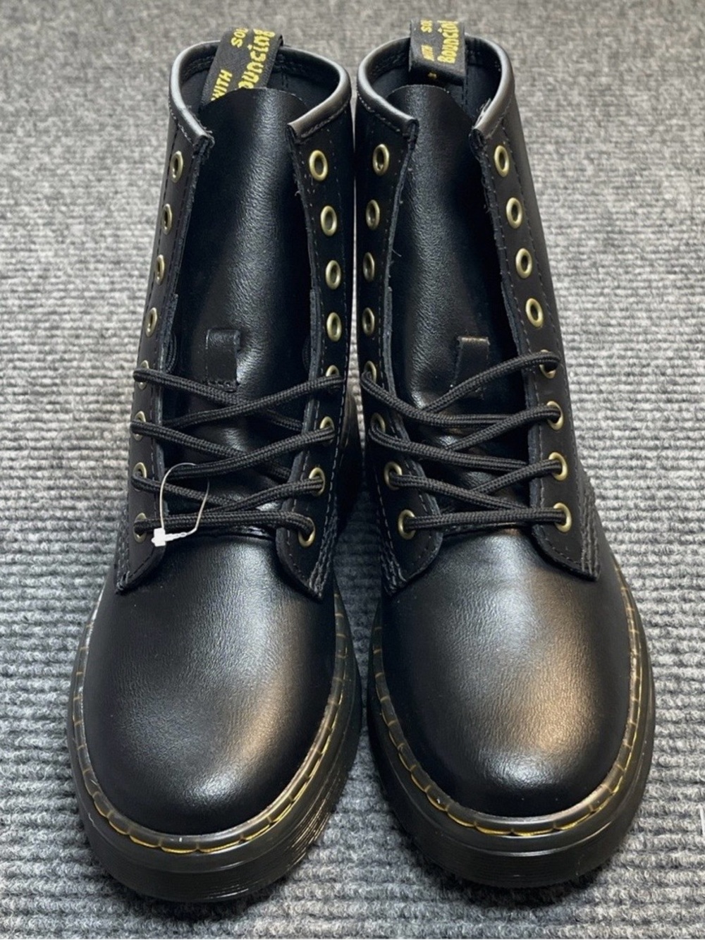 Dr. Martens Zavala Women Size 7 Black Hydro Leather Combat Boots NEW - Picture 7 of 13